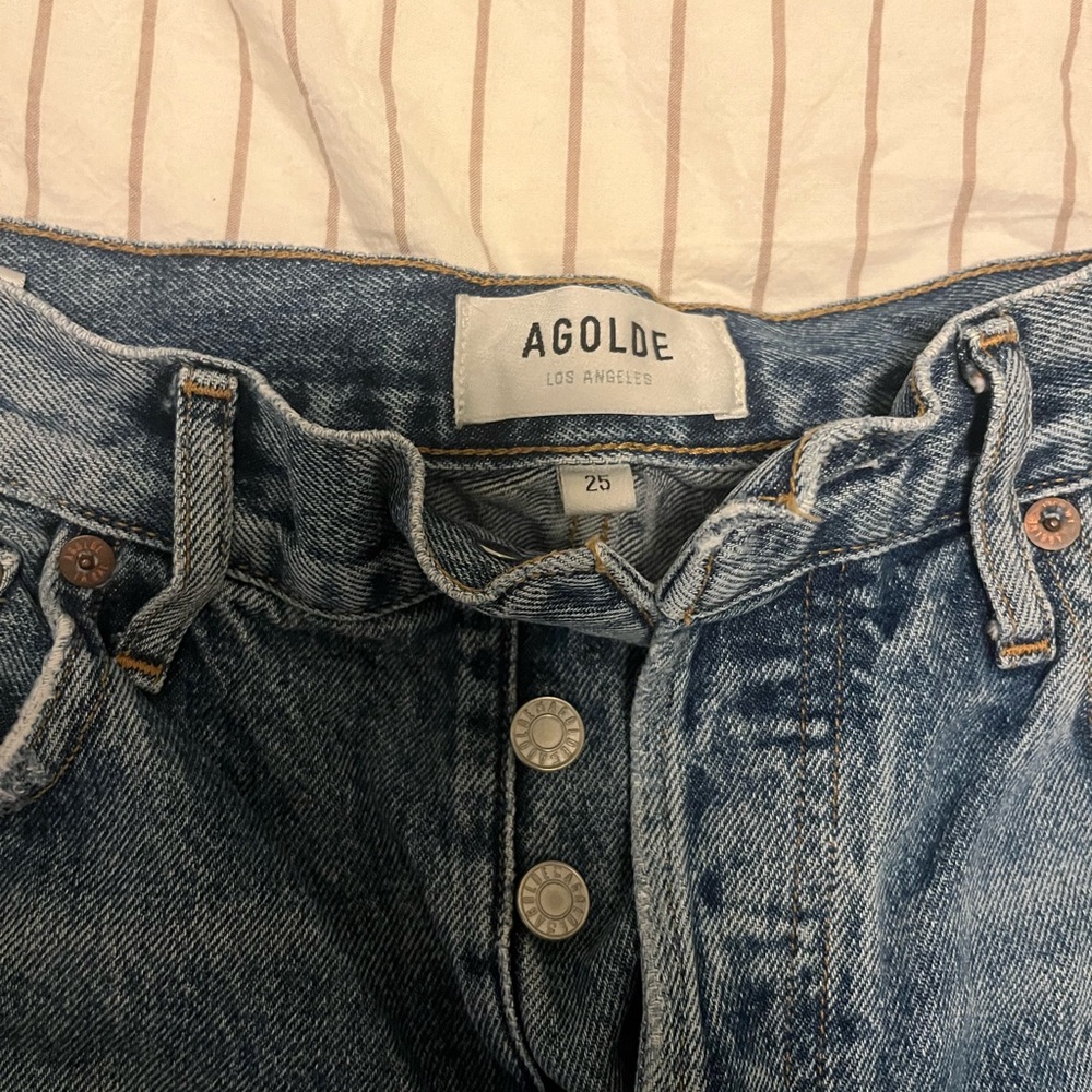 Agolde Classic Blue Button-Fly Jeans